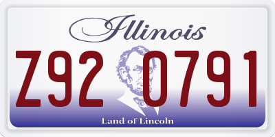 IL license plate Z920791