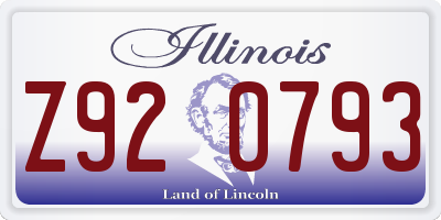 IL license plate Z920793
