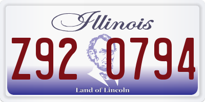 IL license plate Z920794
