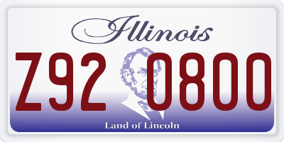 IL license plate Z920800