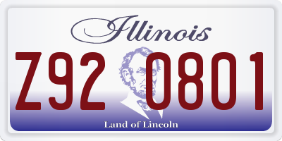 IL license plate Z920801