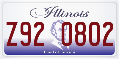 IL license plate Z920802