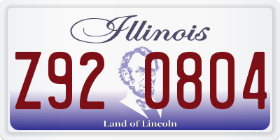 IL license plate Z920804
