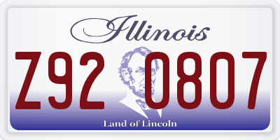 IL license plate Z920807