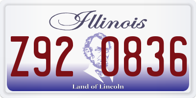 IL license plate Z920836