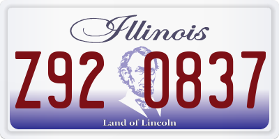 IL license plate Z920837