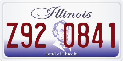 IL license plate Z920841