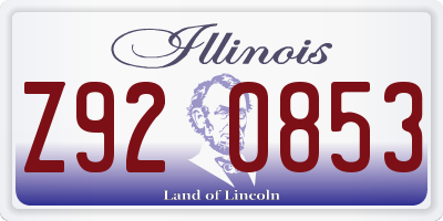 IL license plate Z920853