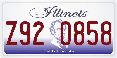 IL license plate Z920858