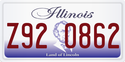 IL license plate Z920862