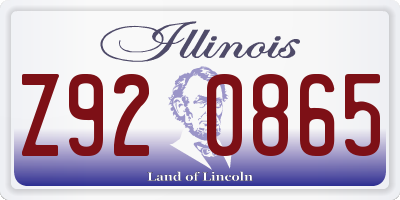IL license plate Z920865