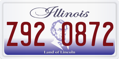 IL license plate Z920872