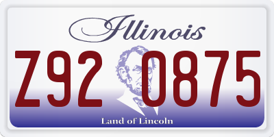 IL license plate Z920875