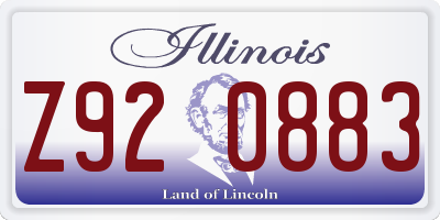 IL license plate Z920883