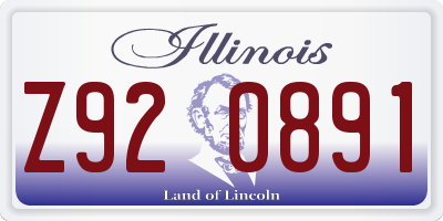 IL license plate Z920891