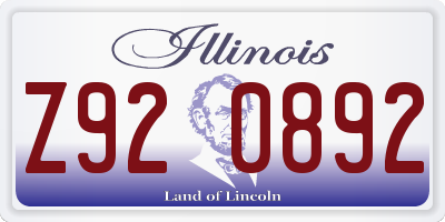IL license plate Z920892