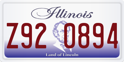 IL license plate Z920894