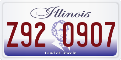IL license plate Z920907