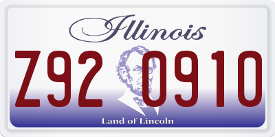 IL license plate Z920910