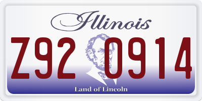 IL license plate Z920914