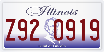 IL license plate Z920919