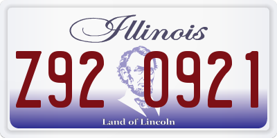 IL license plate Z920921