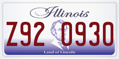 IL license plate Z920930