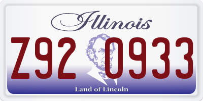IL license plate Z920933