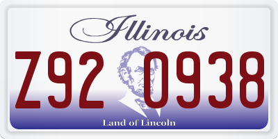 IL license plate Z920938