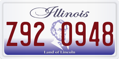 IL license plate Z920948