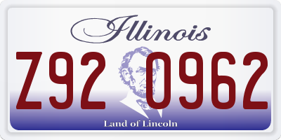 IL license plate Z920962