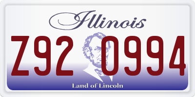 IL license plate Z920994