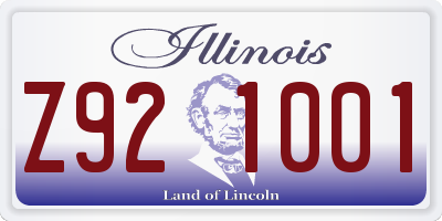 IL license plate Z921001