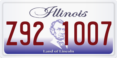 IL license plate Z921007