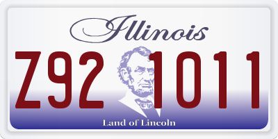 IL license plate Z921011