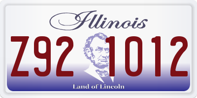 IL license plate Z921012