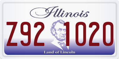 IL license plate Z921020