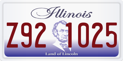 IL license plate Z921025