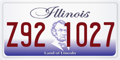 IL license plate Z921027