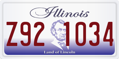 IL license plate Z921034