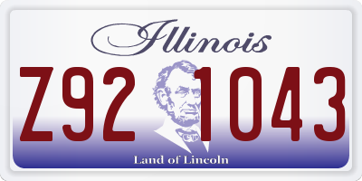 IL license plate Z921043