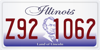 IL license plate Z921062