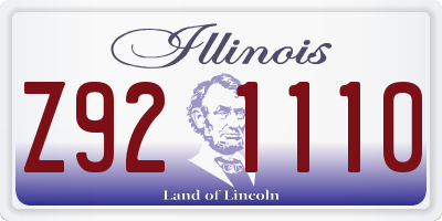 IL license plate Z921110