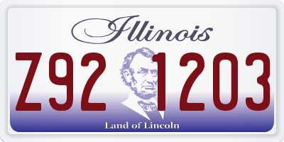 IL license plate Z921203