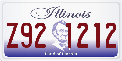 IL license plate Z921212