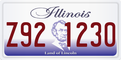 IL license plate Z921230