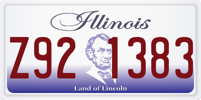IL license plate Z921383