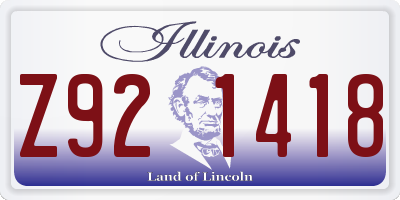 IL license plate Z921418