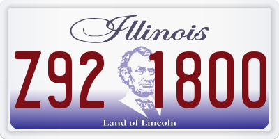 IL license plate Z921800