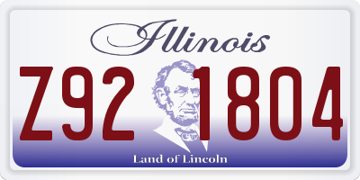 IL license plate Z921804